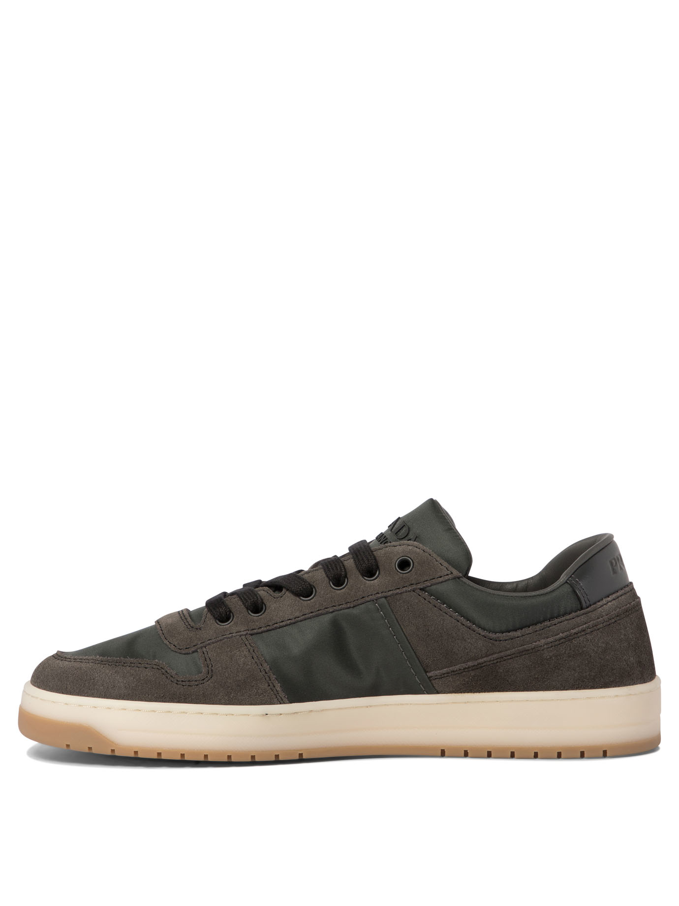 PRADA Downtown delavé suede and Re-Nylon sneakers